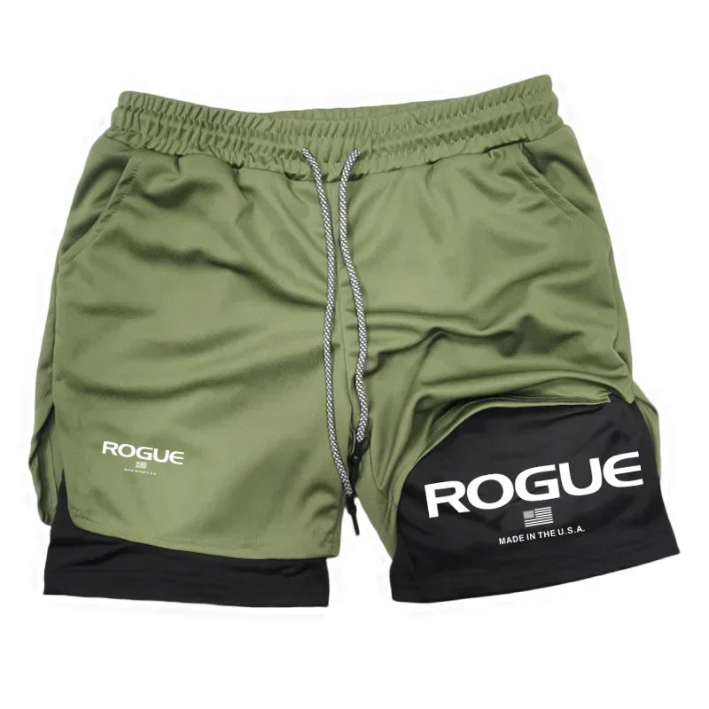 Rogue Gyms Men's Sports Shorts  Four Seasons Sportswear 2-in-1  Double Layer Tight Shorts  Sports Shorts
