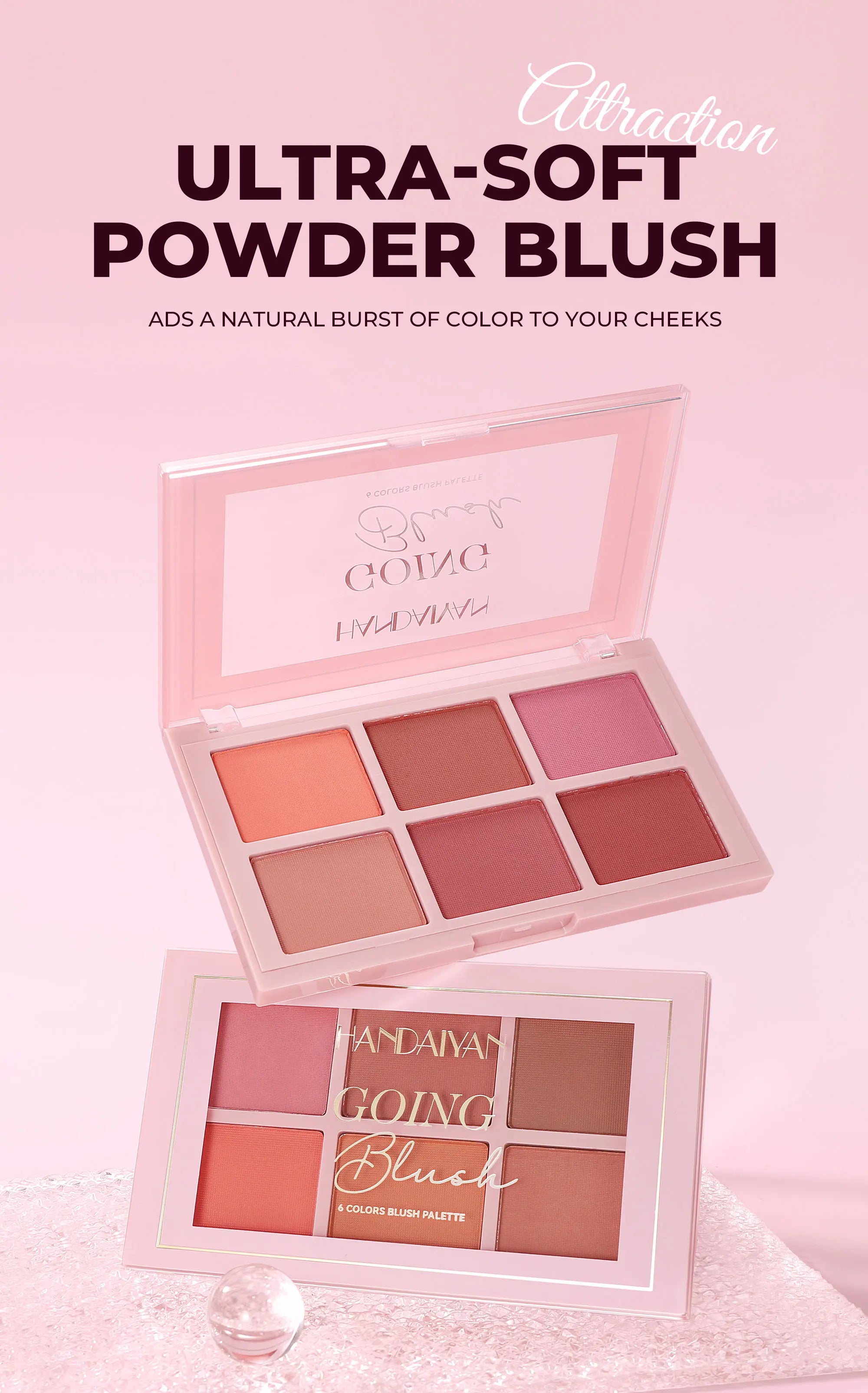 Matte Blush Palette Highly Pigmented Long Lasting Face Makeup Natural Finish Brighten Skin Contour Highlight Powder