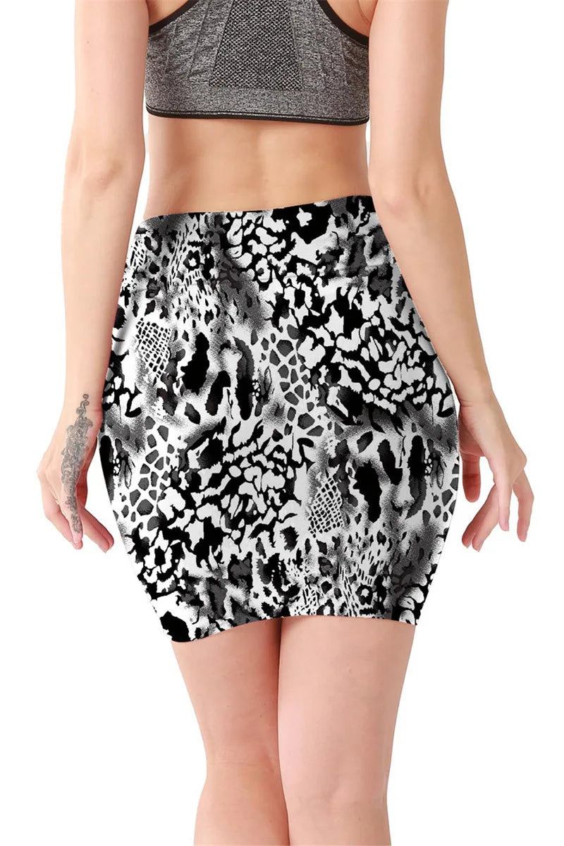 Mini High Waist Skirts Sexy Girls Leopard Snake Pattern Skirts Casual Package Hip Short Skirts Women Tight Party Skirts