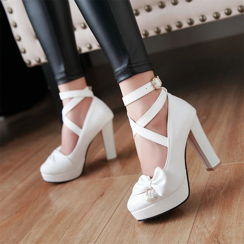 Glossy Mary Jane Chunky Heels