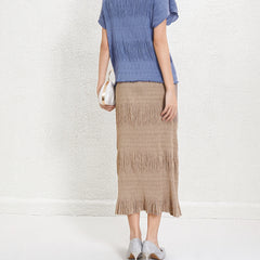 Flowy Pleated Chiffon Maxi Skirt