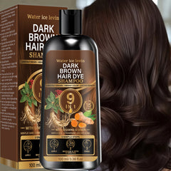 Unisex 9‑in‑1 Dark Brown Hair Care Shampoo Herbal Formula Nourish Scalp Long‑Lasting Hair Shine Daily Gentle Hair Cleanser
