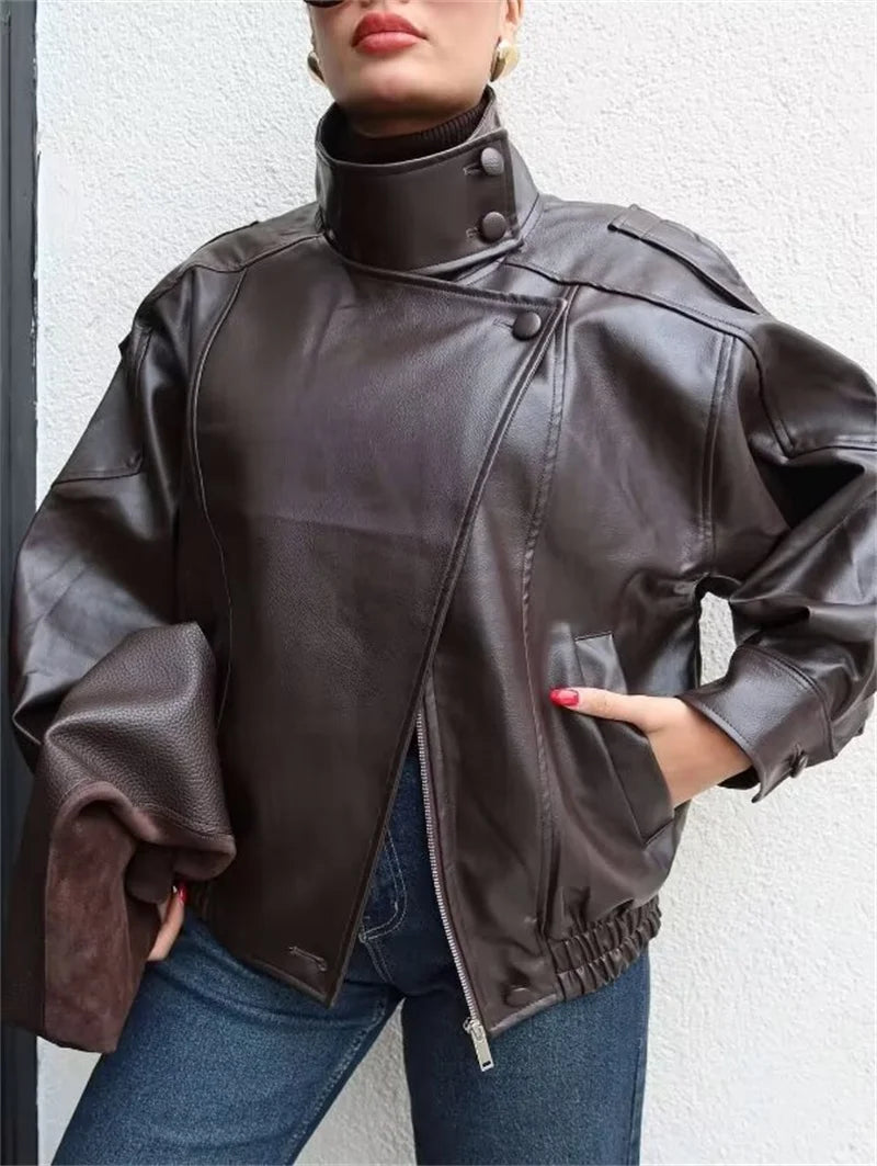 Black Faux Leather Moto Jacket