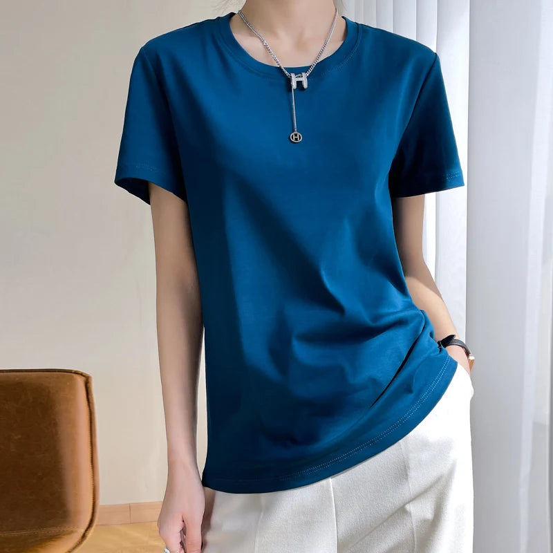 Loose Cotton Summer Tee Women