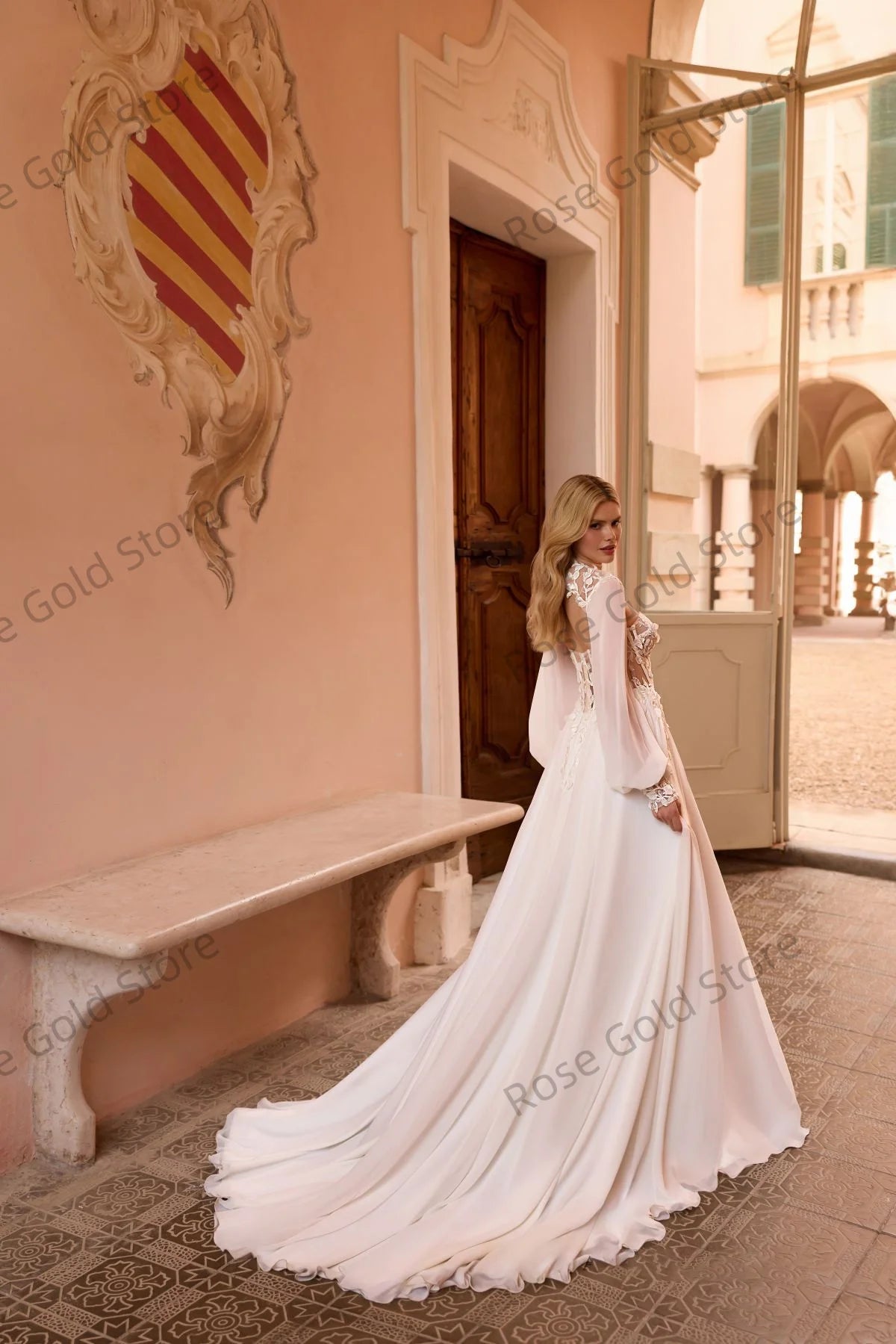 Elegant Boho Sweetheart Wedding Gown