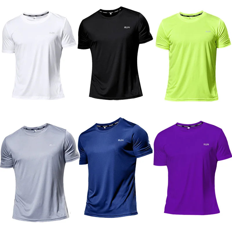 Men's Fitness Gym T Shirts 2020 Shirt Homme Running Men Designer Quick Dry T-Shirts Running Slim Fit Tops Tees Sport Muscle Tee