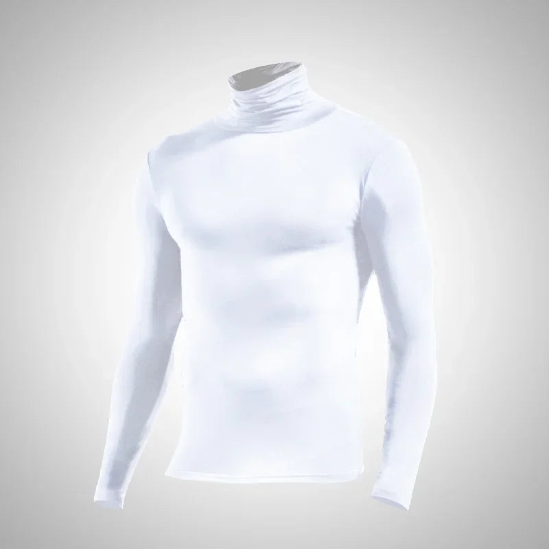 Autumn Winter Mens Turtleneck Sweaters Casual Thermal Long Sleeve Slim Fit Pullovers Stretch Basic Tops Sweatshirt Jumper TShirt