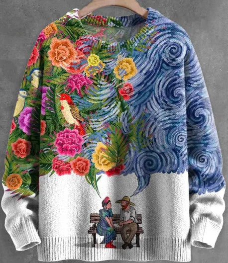 Festive Printed Winter Knit Sweater