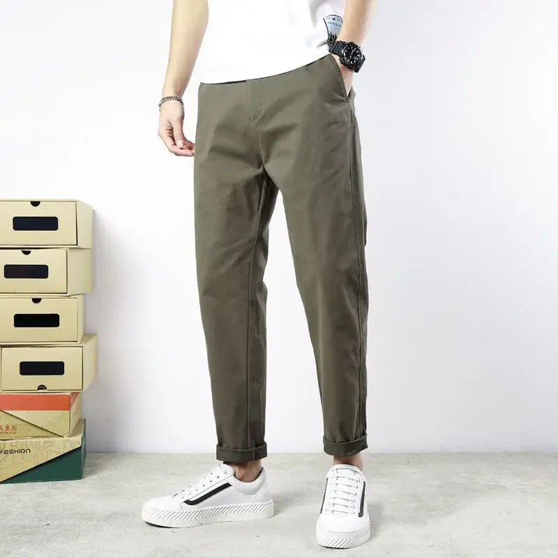 Korean Casual Elastic Cargo Pants