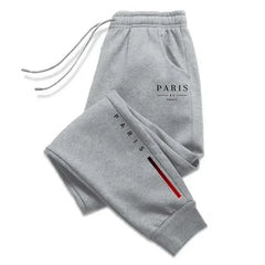 Stylish high-grade sweat joggers for city men, unique Paris print, multi-scene trousers for travel, sports and home leisure.