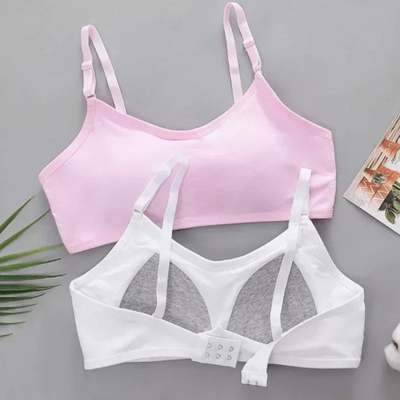 Cotton Sports Training Bras Casual Back Buckle Teenage Lingerie No Steel Rings Sports Bra Elastic Breathable Student Underwear