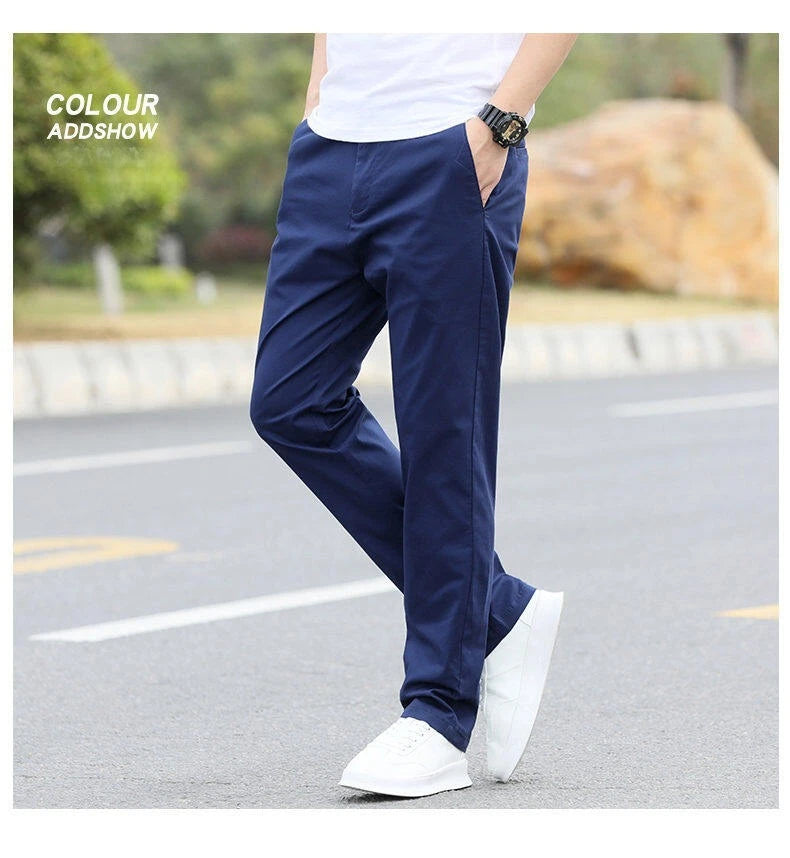 Men's High-Quality Chinos -Cotton Casual Trousers - Breathable Straight Pants (Sizes W28-w40)
