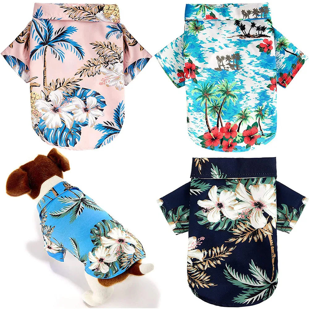 Hawaiian Print Breathable Dog Shirt