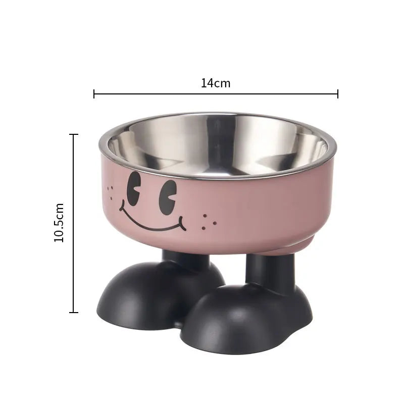 Smiling Face High-Leg Steel Bowl