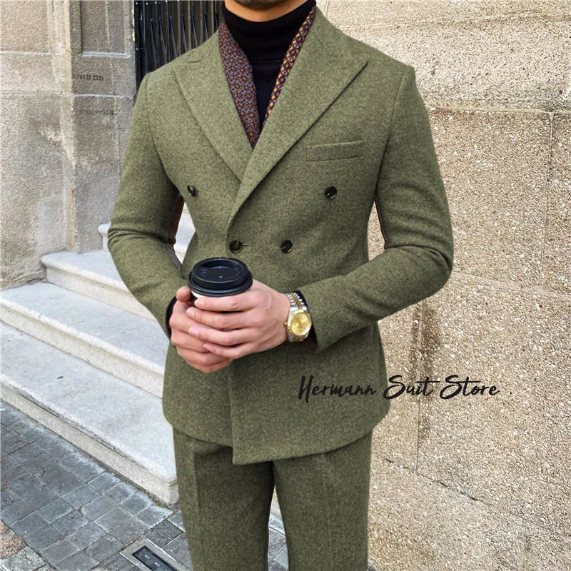 Modern Double Breasted Business Suit