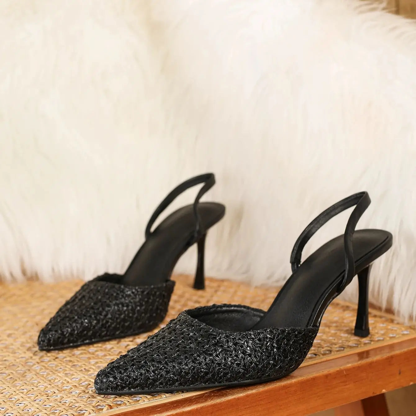 Women Rhinestone Pointed Toe Pumps