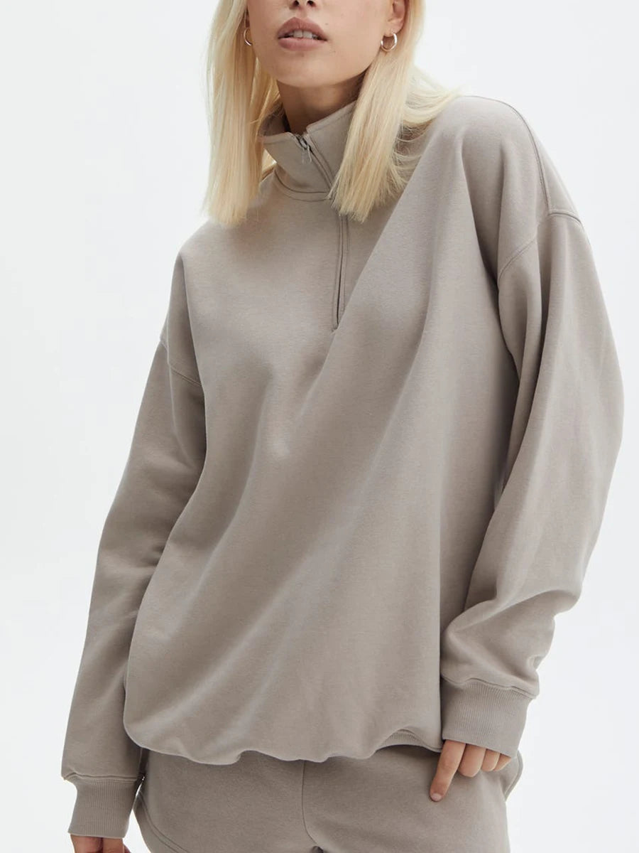 Velvet Zip Sweatshirt Shorts Set