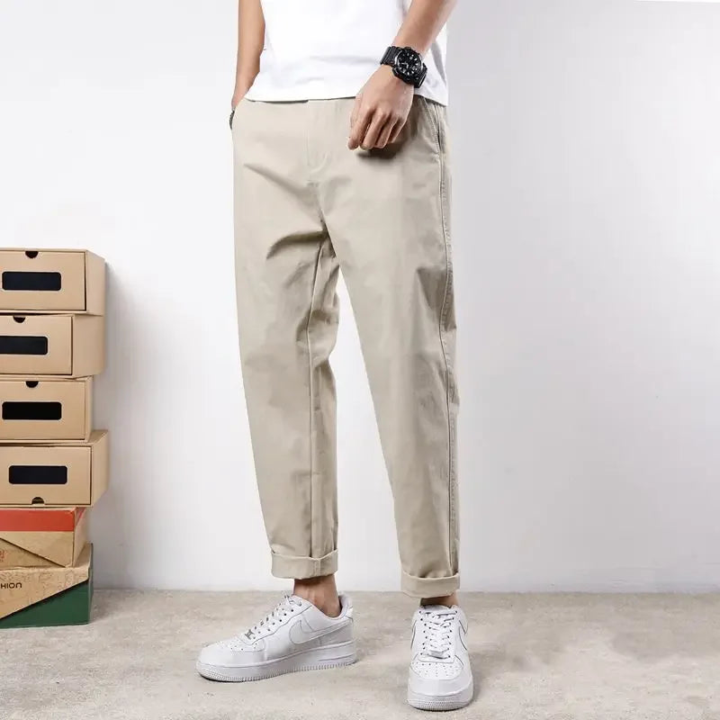 Korean Casual Elastic Cargo Pants
