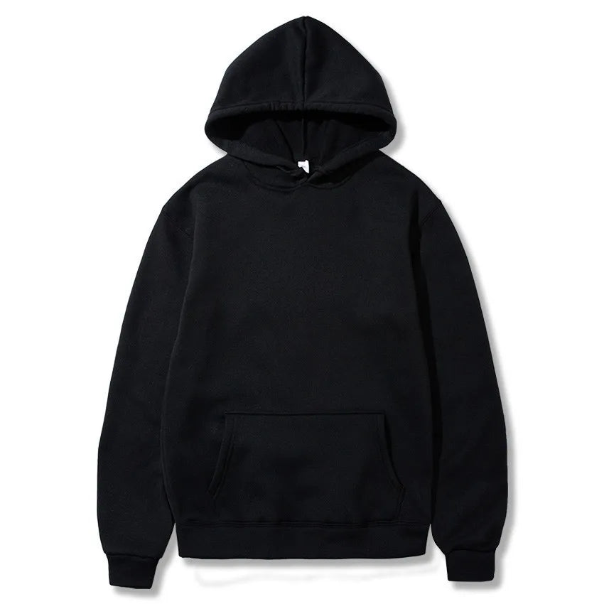 Man Hoodie Set Winter Solid Color Two Pices Sets Long-Length Street Clothes Casual Sports Sweatpant Hoody Unisex Fashion Suit
