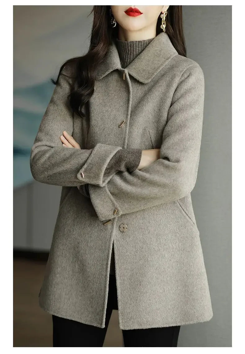 Minimalist French Wool Blend Coat