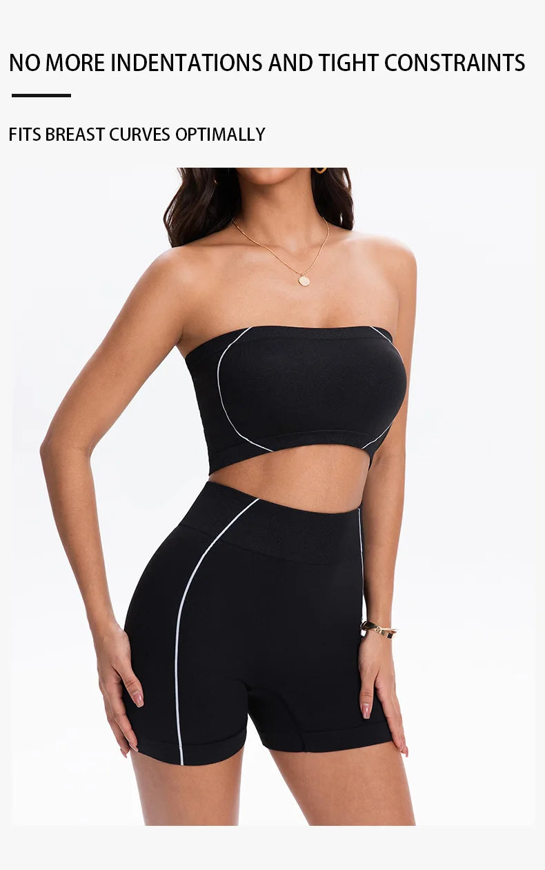 Women's Side Line Contrast Yoga Set Flat Seam Moisture Wicking Anti Rubbing Outdoor Workout Daily Trendy Fitness Two Piece Suit