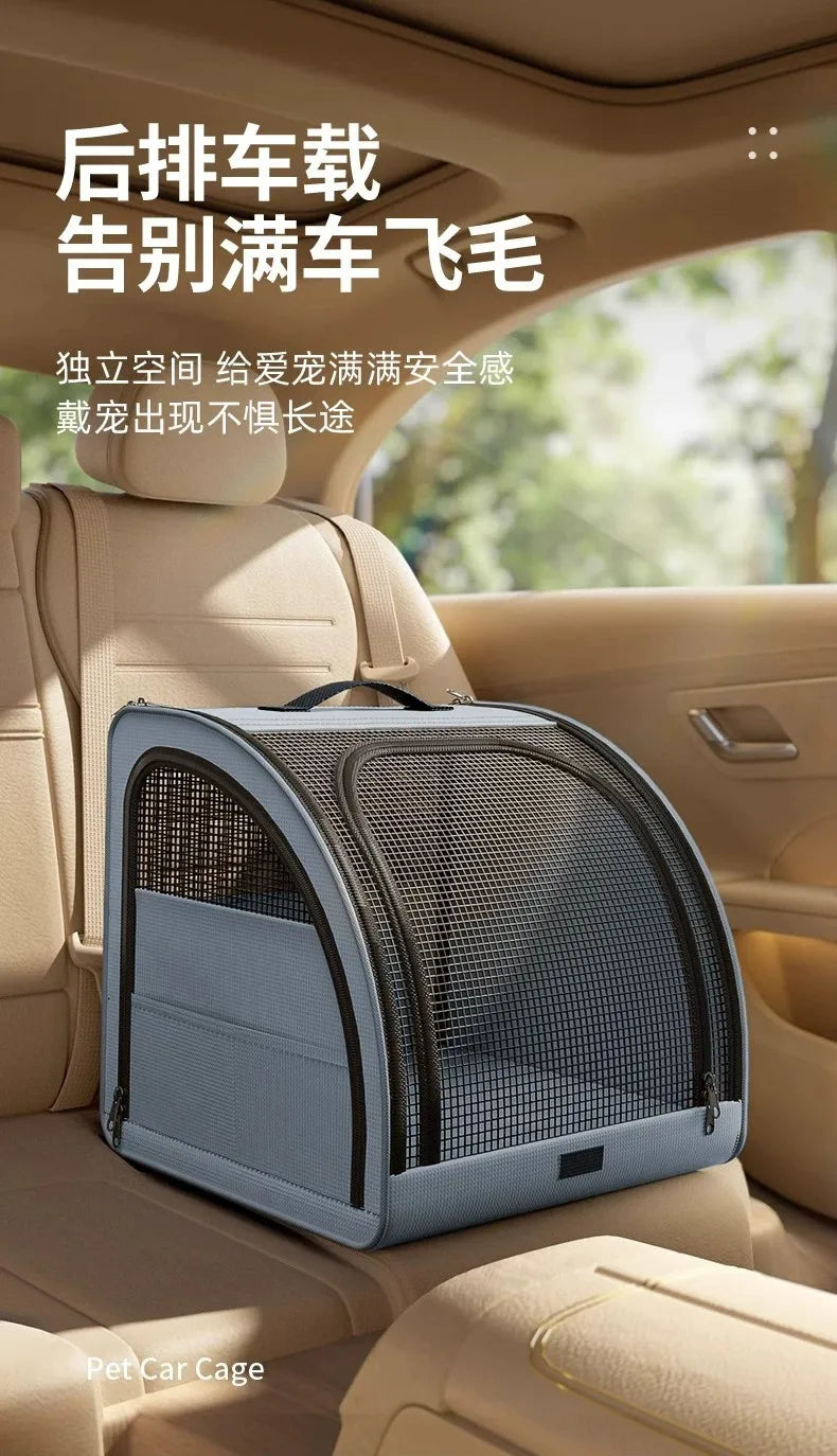 Pet Car Portable Dog Kennel Foldable Scratch Resistant Breathable Cat Bag for Outdoor Use Pet Cat Backpack Carrier