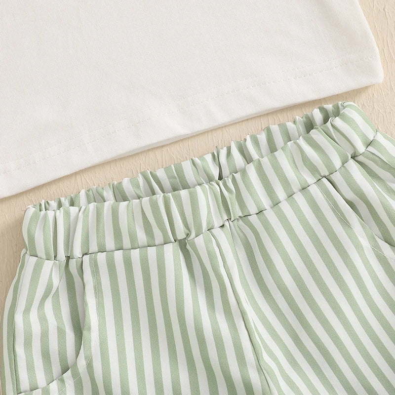 Striped Collar Summer Set