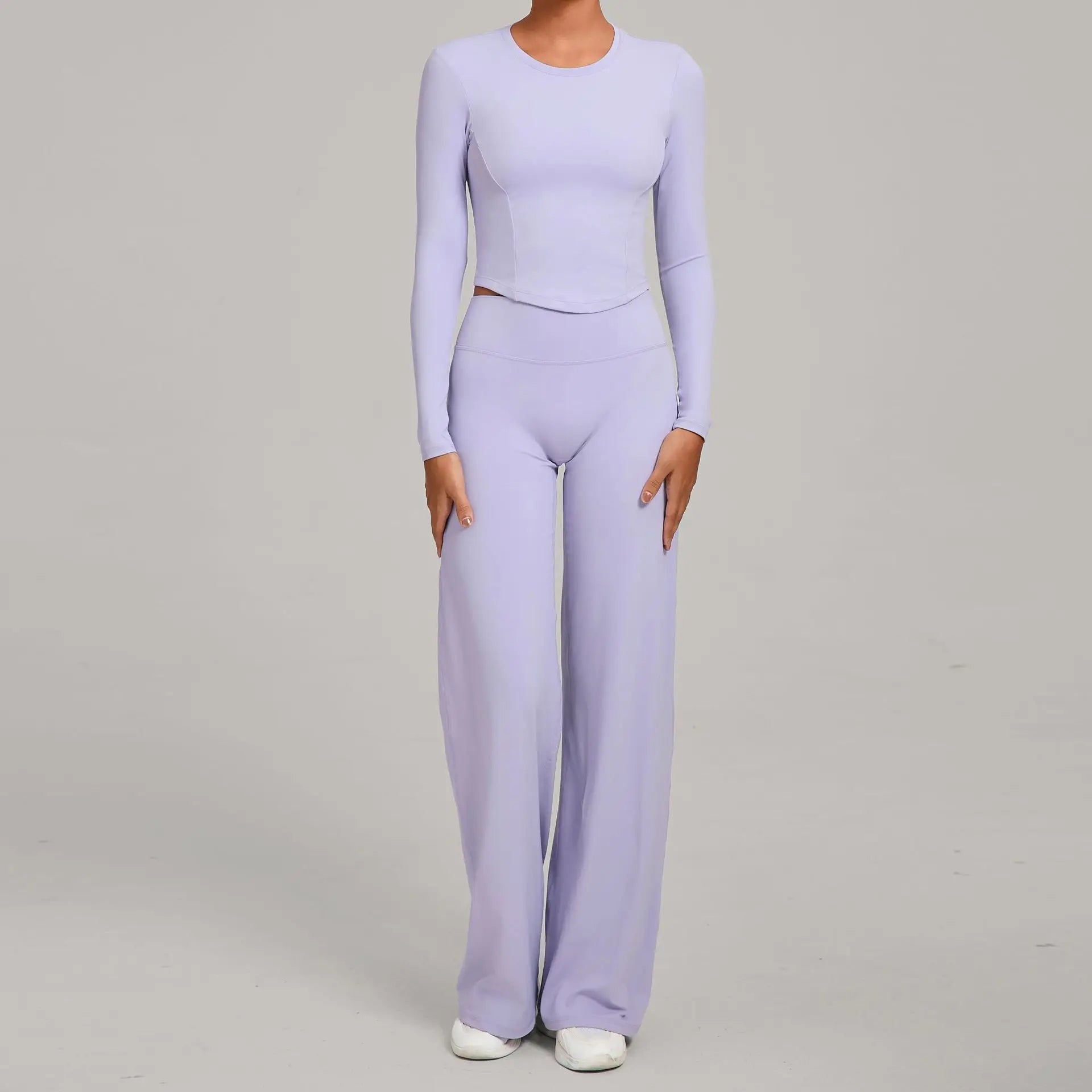 2PCS Yoga Set Women Yoga Pant Workout Tracksuit Sportswear Gym High Waist Straight Leg Bottoms Fitness Bta Sports Suit XP01