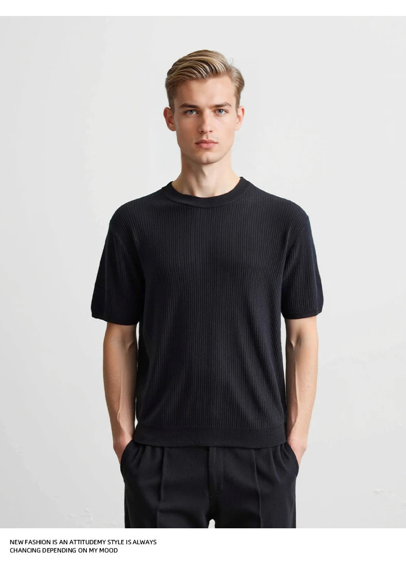 Knitted Smart Casual Tee Men