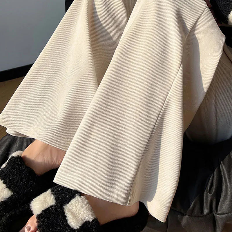 Women's Pants Autumn Winter Corduroy High Waist Wide Leg Pants for Women Casual Trousers Female Straight Pants Women Clothes New