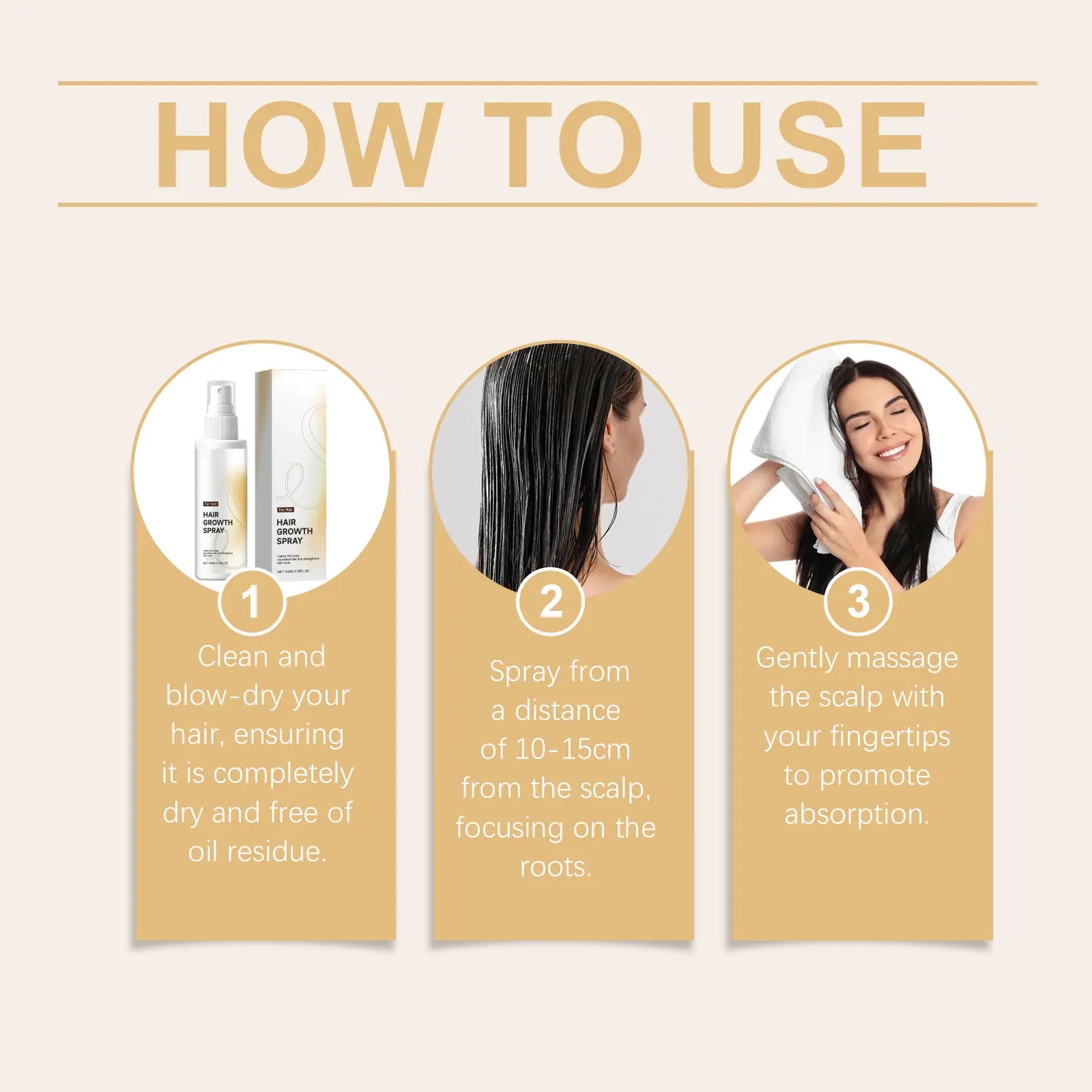 Hair Growth Spray Nourish Moisturize Scalp Plump Strengthen Follicles Reduce Hair Loss Breakage Sagging Smooth Out Frizz Essence