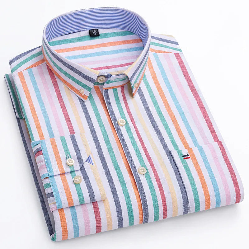 Oxford Striped Cotton Casual Shirt
