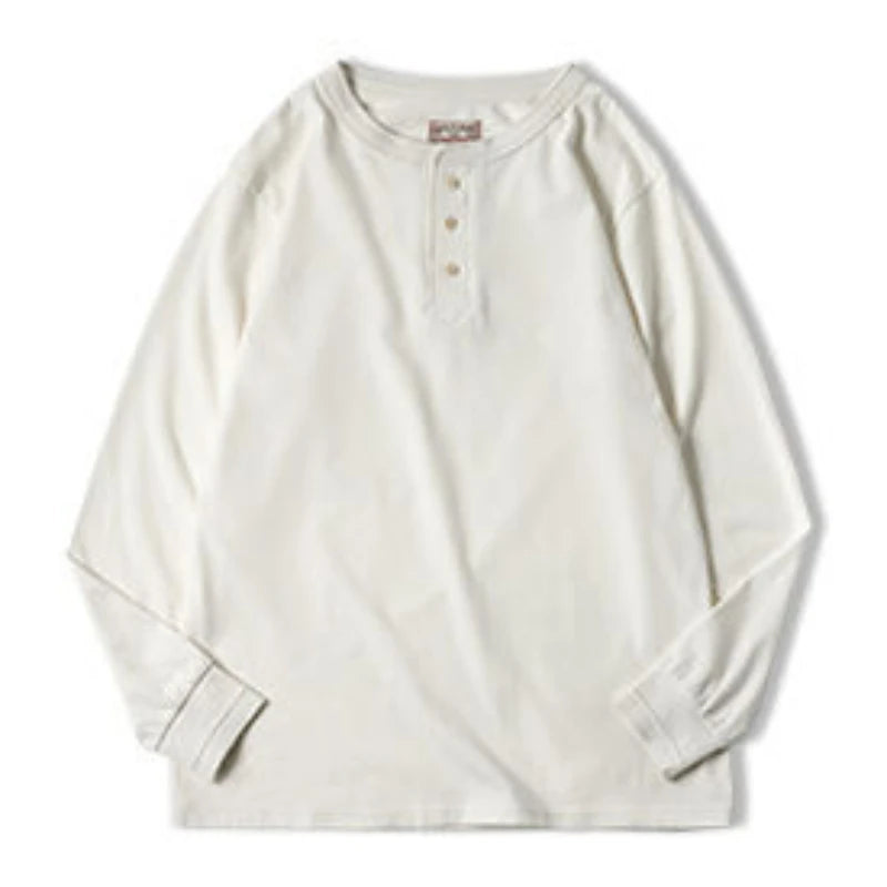 Men’s Heavyweight Retro Cotton Long-Sleeve T-Shirt