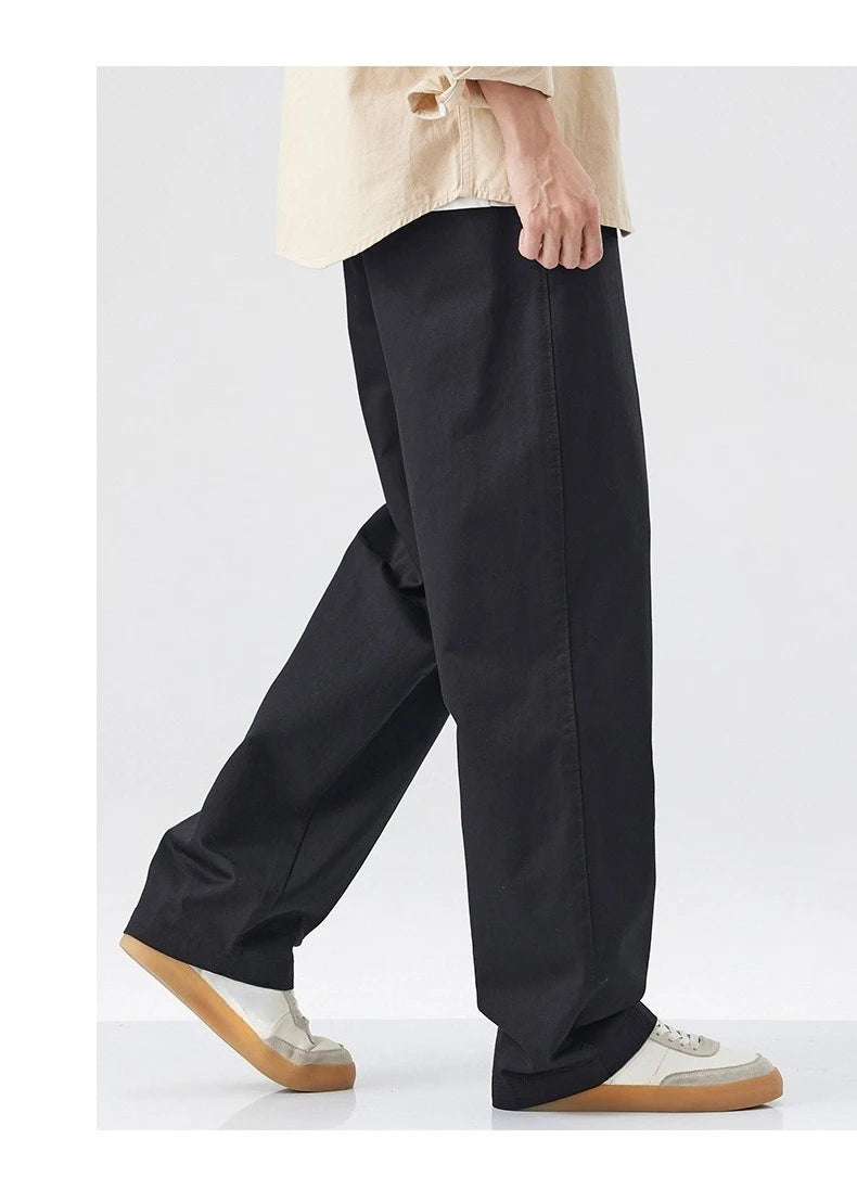 Retro Cotton Straight Casual Pants