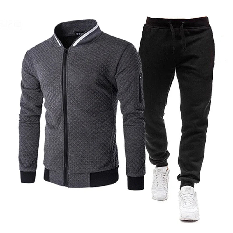 2025 New Mens Tracksuit Set Two Piece Tracksuit Men Fashion Jogging Suit Outfits Men Spring Autumn Baseball Sports Suit Set Wear