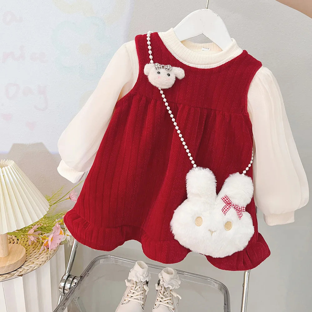 Plush Princess Dress Set for Girls