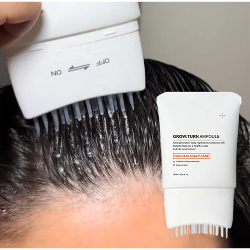 Hair Serum With Built-In Brush,Hair Nourishing Strengthening Essence,Improve Scalp Environment,Scalp Massager,Korean Hair Care