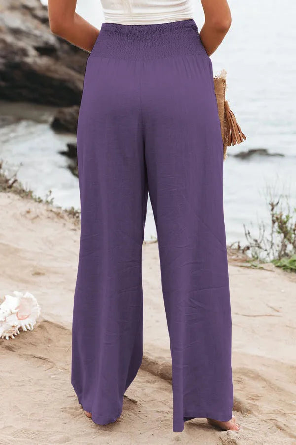 Drawstring Beach Wide Leg Pants