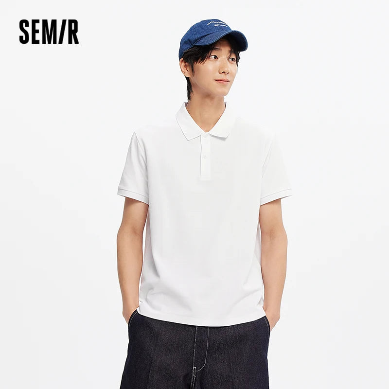 Semir Polo Shirt Men Moisture Wicking Solid Color Short Sleeve T-Shirt 2025 Summer New Slim Fit Top for Active Wear