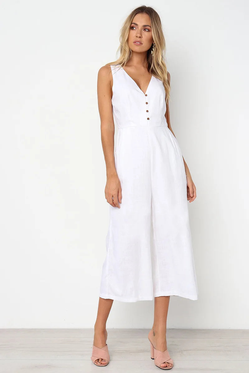 Urban V-Neck Streetwear Jumpsuit