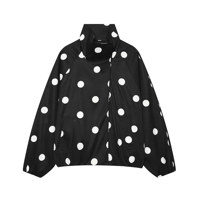Women's Jackets Fashion Polka Dot Jacket Autumn Women Long Sleeve Loose Jackets Coats Streetwear Female Outerwear Tops