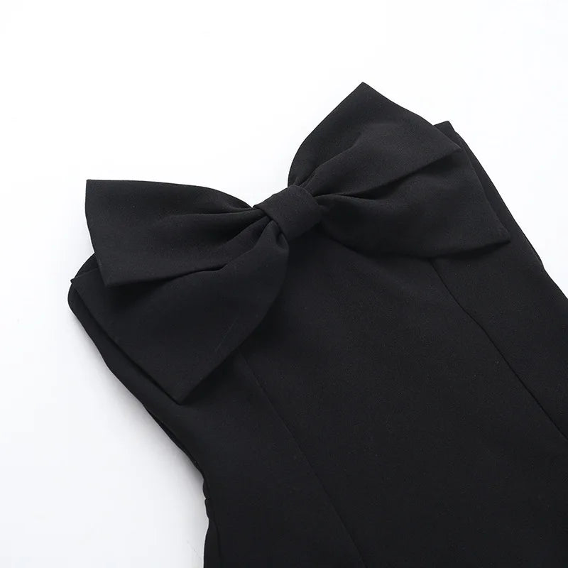 Strapless Bow A-Line Mini Dress