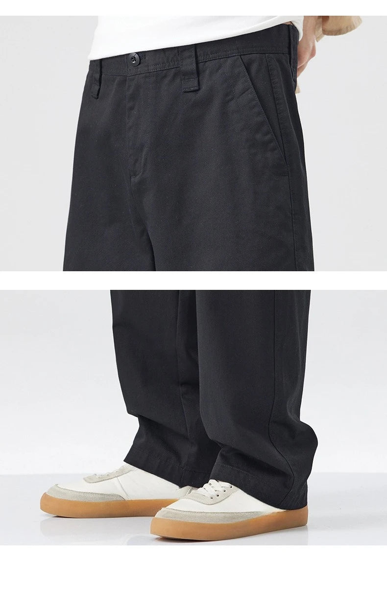Retro Cotton Straight Casual Pants