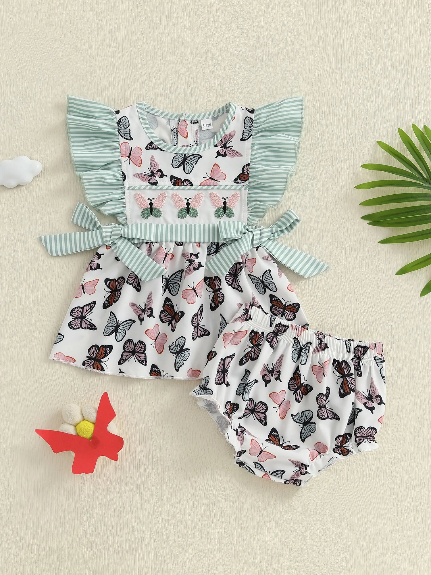 Striped Butterfly Girls Summer Set