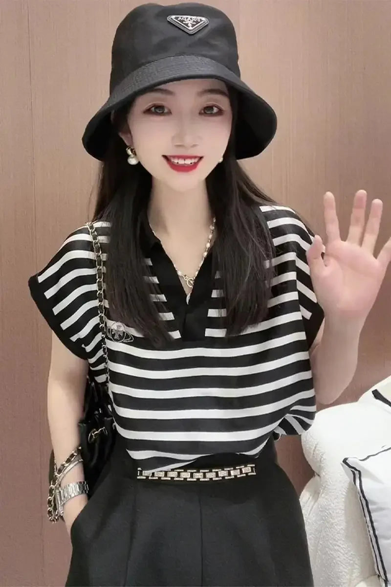 Striped Two Piece Summer Short Set