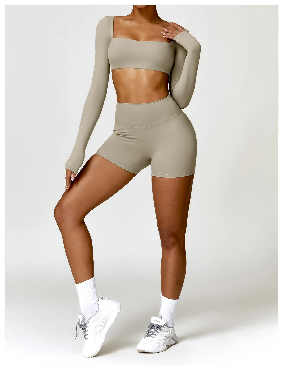 Summer 2PCS Yoga Suit Sports Set Women Quick-Dry Gym Set Women Tracksuit Running Workout Long Sleeve Sports Shirt Yoga Clothing
