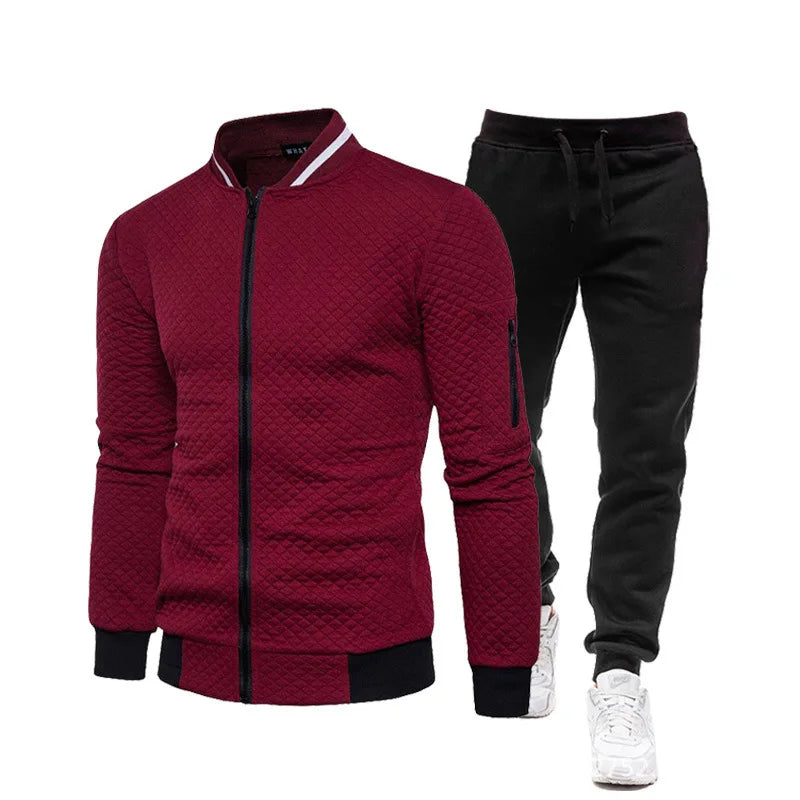 2025 New Mens Tracksuit Set Two Piece Tracksuit Men Fashion Jogging Suit Outfits Men Spring Autumn Baseball Sports Suit Set Wear