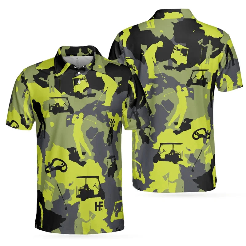 Camouflage Print Summer Golf Polo