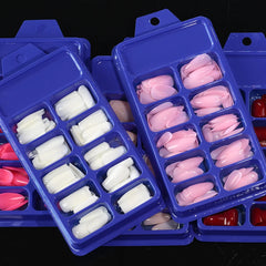 120pcs/Box Bright Gloss Pink False Nails Medium Almond Simple Solid Color Press On Nails Soft Gel Full Cover Wearable False Nail