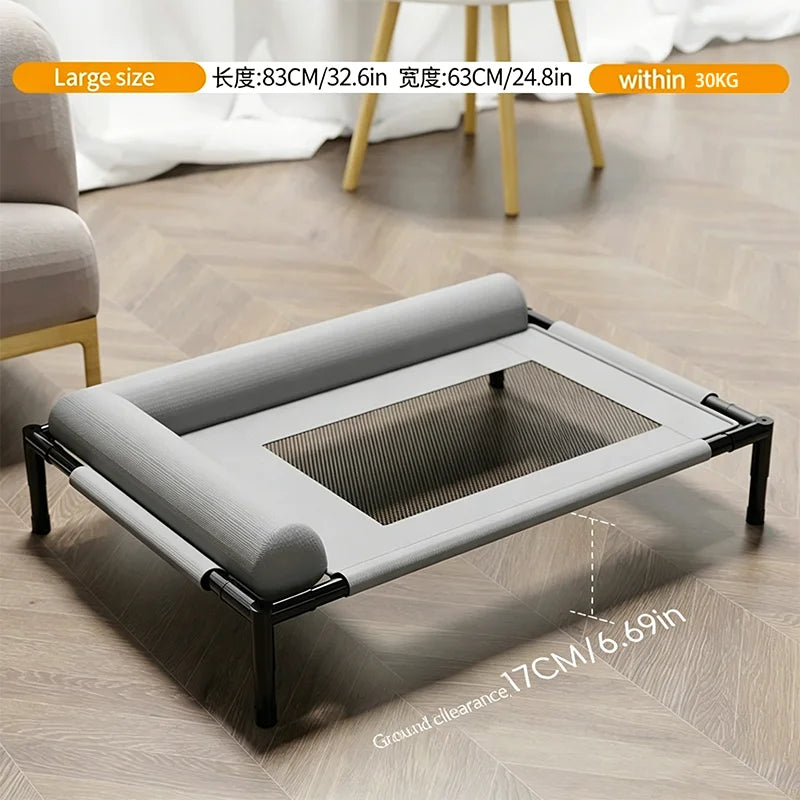 Pet Furniture Mesh Elevated Dog Beds Breathable Removable Raised Dog Bed With Soft Pillow Outdoor Dog Cat Bed Patio Sunbathing